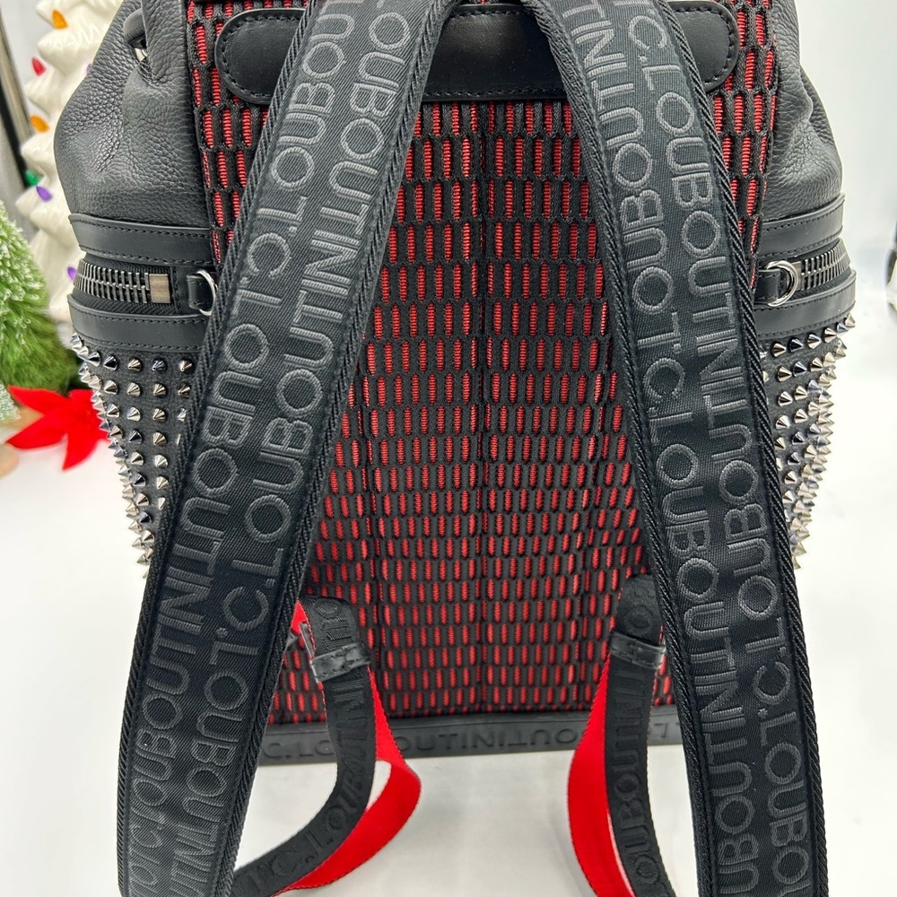 Unisex, Christian Louboutin, EXPLORAFUNK, black calf, leather backpack spiked - Picture 10 of 16